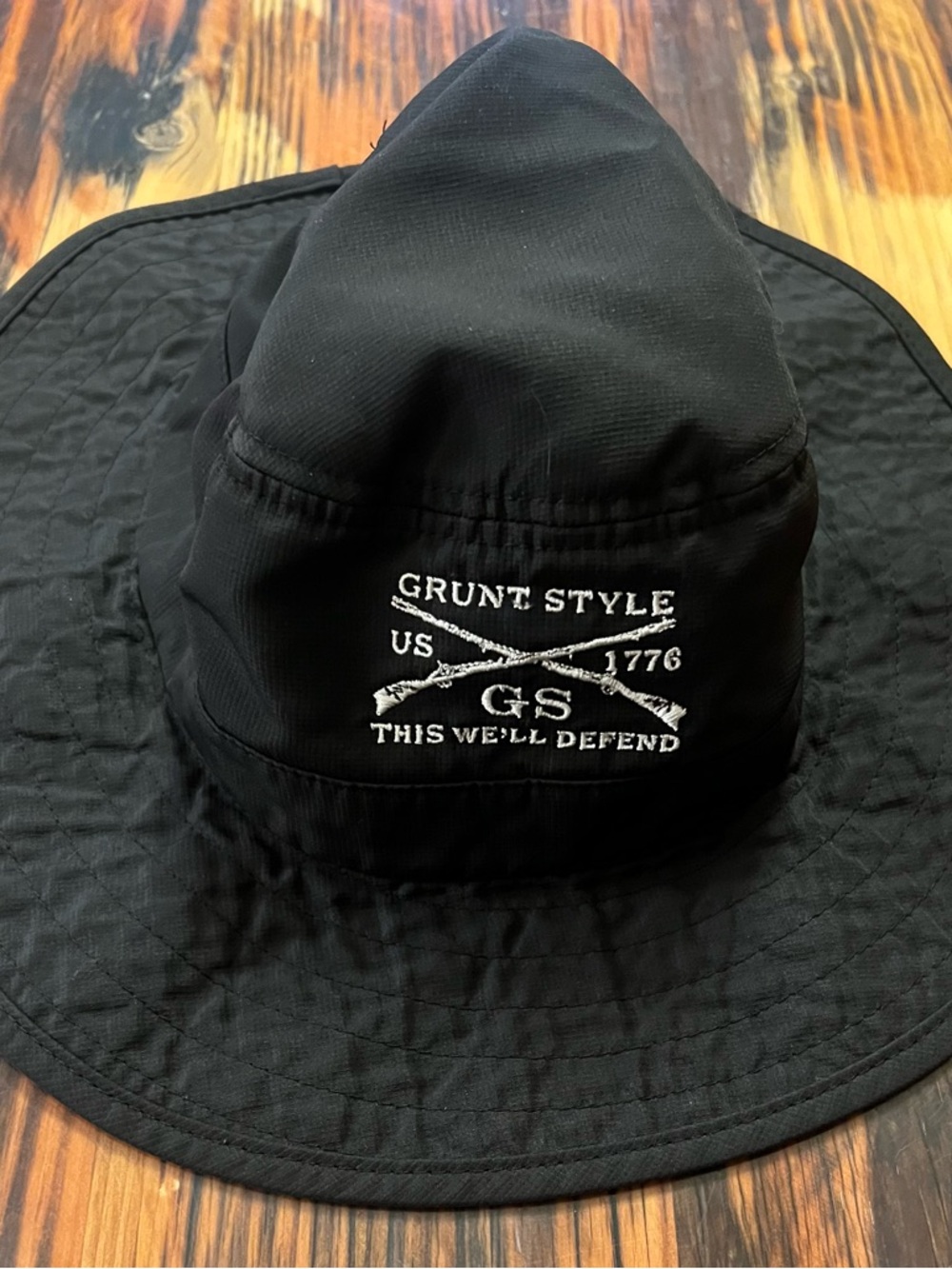 Grunt Style Black Boonie Hat with White Embroidered Logo
